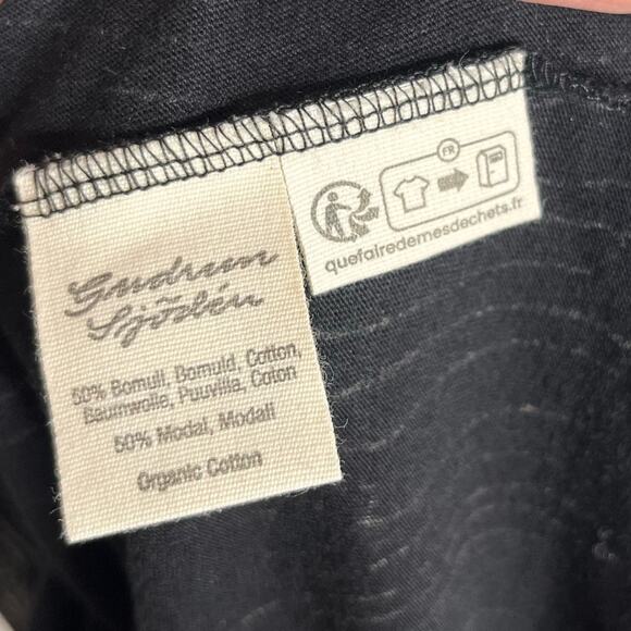 Gudrun Sjoden Long Sleeve Snap Button Shirt Dress Womens Small Black Lagenlook - Picture 9 of 10